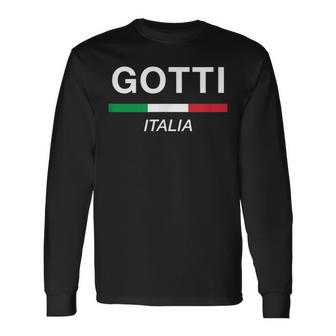 Gotti Italian Name Italy Flag Italia Surname Long Sleeve T-Shirt T-Shirt | Mazezy