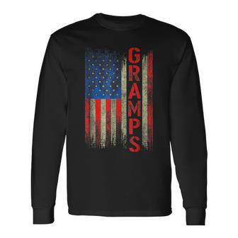 Gramps America Flag Fathers Day Long Sleeve T-Shirt T-Shirt | Mazezy
