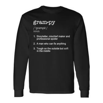 Grampy Definition T Fathers Day Long Sleeve T-Shirt | Mazezy