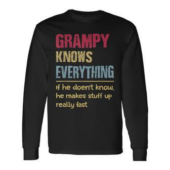 Grampy Know Everything Grandpa Long Sleeve T-Shirt T-Shirt | Mazezy
