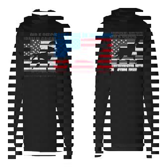 Grand Bleu De Gascogne Shadow In American Flag Patriotic Long Sleeve T-Shirt | Mazezy