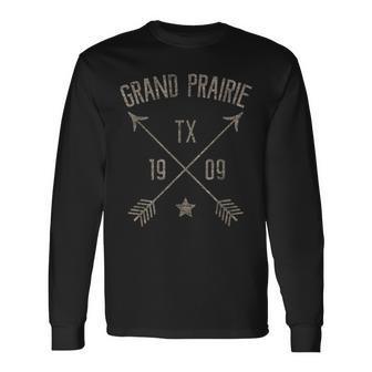 Grand Prairie Tx Vintage Distressed Style Home City Long Sleeve T-Shirt | Mazezy