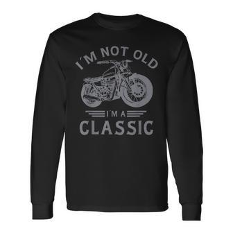 Grandad Birthday Vintage Motorbike Motorcycle Long Sleeve T-Shirt T-Shirt | Mazezy