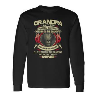 Grandpa Grandfather Keeping Shadows Lion Quote Apparel Long Sleeve T-Shirt | Mazezy
