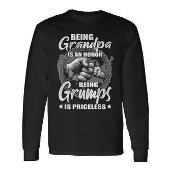 Being Grandpa Is An Honor Being Grumps Is Priceless Long Sleeve T-Shirt | Mazezy