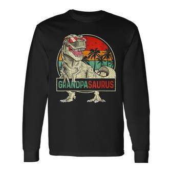 Grandpa Saurus Rex Dinosaur Fathers Day Vintage Long Sleeve T-Shirt T-Shirt | Mazezy
