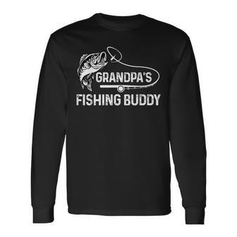 Grandpas Fishing Buddy Cool Father-Son Team Young Fisherman Long Sleeve T-Shirt T-Shirt | Mazezy