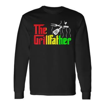 The Grill-Father Junenth Bbq Chef African American Long Sleeve T-Shirt T-Shirt | Mazezy