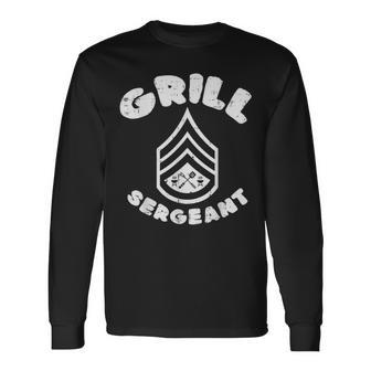 Grill Sergeant Bbq Barbecue Meat Lover Dad Boys Long Sleeve T-Shirt | Mazezy
