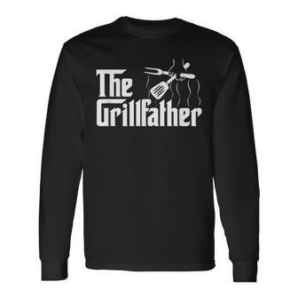 The Grillfather Bbq Grill & Smoker Barbecue Chef Long Sleeve T-Shirt - Seseable