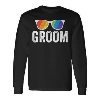Groom Bachelor Party Lgbt Same Sex Gay Wedding Husband Long Sleeve T-Shirt T-Shirt | Mazezy