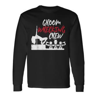 Grooms Crew Wedding Bucks Groom Groomsmen Bachelor Party Long Sleeve T-Shirt | Mazezy