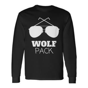 Groomsmen Bachelor Team Wolf Pack Grooms For Wolf Lovers Long Sleeve T-Shirt | Mazezy