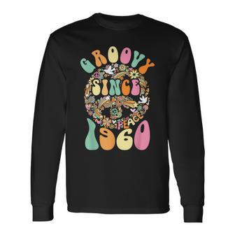 Groovy Since 1960 Peace For Vintage Birthday Party 60S 70S Long Sleeve T-Shirt T-Shirt | Mazezy