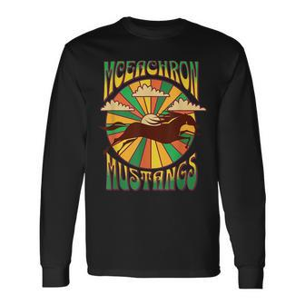 Groovy Hippie Style Mceachron Elementary Mustangs Long Sleeve T-Shirt - Seseable