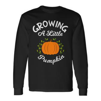 Growing A Little Pumpkin Thanksgiving Pregnancy Long Sleeve T-Shirt | Mazezy AU