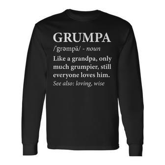 Grumpa Definition Grandpa Long Sleeve T-Shirt - Seseable