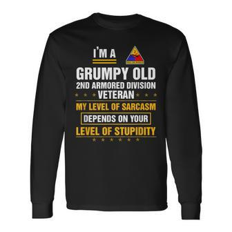 Grumpy Old 2Nd Armored Division Veteran Veterans Day Long Sleeve T-Shirt T-Shirt | Mazezy