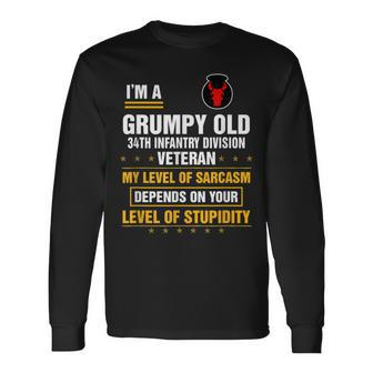 Grumpy Old 34Th Infantry Division Veteran Day Xmas Long Sleeve T-Shirt | Mazezy