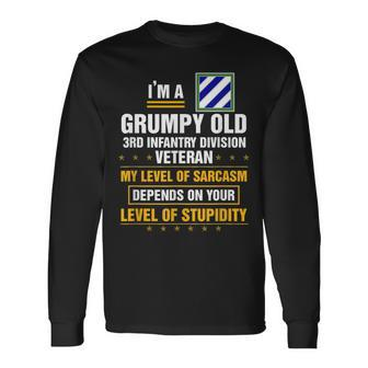 Grumpy Old 3Rd Infantry Division Veteran Father Day Long Sleeve T-Shirt | Mazezy
