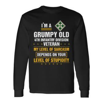 Im A Grumpy Old 4Th Infantry Division Veteran Long Sleeve T-Shirt | Mazezy