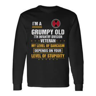 Im A Grumpy Old 7Th Infantry Division Veteran Long Sleeve T-Shirt | Mazezy