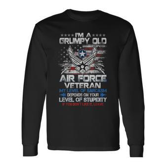 Im A Grumpy Old Air Force Veteran Veterans Day Long Sleeve T-Shirt T-Shirt | Mazezy