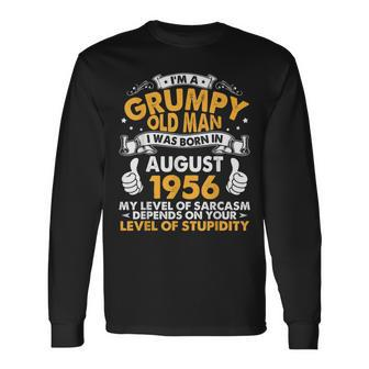 Im A Grumpy Old Man I Was Born In August 1956 Birthday 64 Long Sleeve T-Shirt T-Shirt | Mazezy