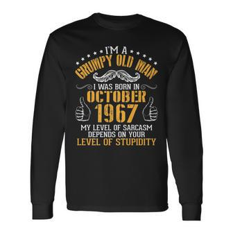 Im A Grumpy Old Man I Was Born In October 1967 Birthday Old Man Long Sleeve T-Shirt T-Shirt | Mazezy