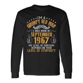 Im A Grumpy Old Man I Was Born In September 1967 Birthday Long Sleeve T-Shirt T-Shirt | Mazezy