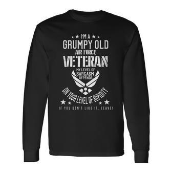 Grumpy Old Veteran Airforce Grandpa Long Sleeve T-Shirt T-Shirt | Mazezy