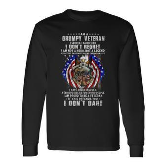 I Am A Grumpy Veteran 19 Long Sleeve T-Shirt - Monsterry UK