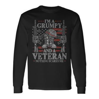 Grumpy Veterans Day Grandpa Im Grumpy And A Veteran Long Sleeve T-Shirt T-Shirt | Mazezy