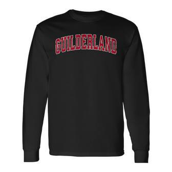 Guilderland New York Ny Vintage Sports Red Long Sleeve T-Shirt | Mazezy