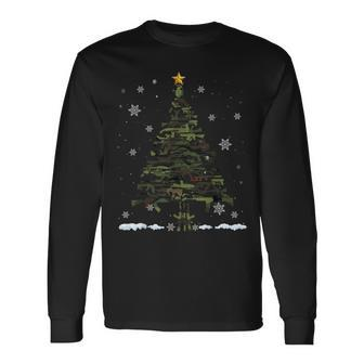 Guns Christmas Tree Xmas 2023 For Gun Lover Long Sleeve T-Shirt | Mazezy