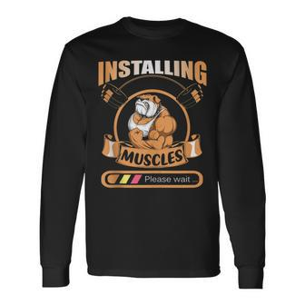 Gym Pitbull Weightlifting Fitness Long Sleeve T-Shirt | Mazezy