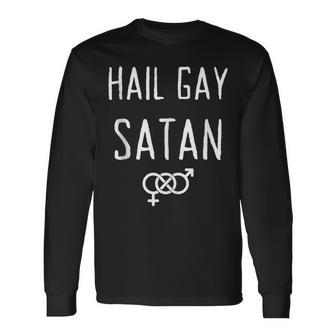 Hail Gay Satan Lgbt Goth Gay Pride Gender Symbols Long Sleeve T-Shirt T-Shirt | Mazezy