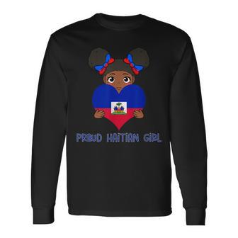 Haiti Haitian Flag Day Proud Woman Ayiti Girl Long Sleeve T-Shirt - Thegiftio UK