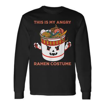 Halloween Angry Ramen Noodles Japanese Kawaii Scary Anime Long Sleeve T-Shirt T-Shirt | Mazezy
