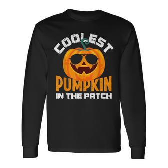 Halloween Boys Girls Coolest Pumpkin In The Patch Pumpkin Long Sleeve T-Shirt T-Shirt | Mazezy