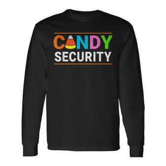 Halloween Candy Corn Candy Security Halloween Long Sleeve T-Shirt - Seseable