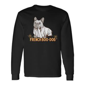 Halloween French Bulldog Dog Frenchie Spooky Ghost Long Sleeve T-Shirt - Monsterry AU