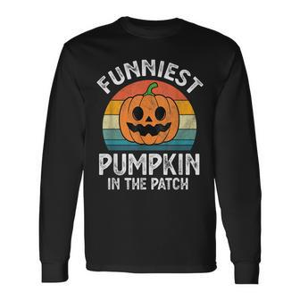 Halloween Funniest Pumpkin In The Patch For Boys Girls Pumpkin Long Sleeve T-Shirt T-Shirt | Mazezy