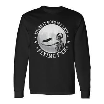 Halloween There It Goes My Last Flying Halloween Skeleton Long Sleeve T-Shirt - Monsterry