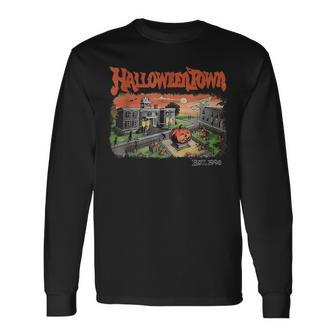 Halloween Town Est 1998 Halloween Horror Spooky Graphic Long Sleeve T-Shirt - Thegiftio UK
