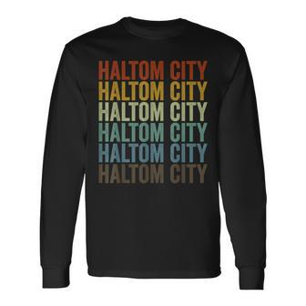Haltom City City Retro Long Sleeve T-Shirt | Mazezy
