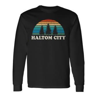 Haltom City Tx 70S Retro Throwback Long Sleeve T-Shirt | Mazezy