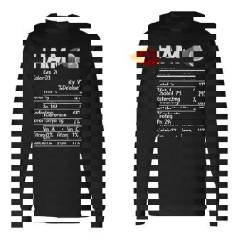 Ham Nutrition Facts Food Matching Family Thanksgiving Long Sleeve T-Shirt - Thegiftio UK
