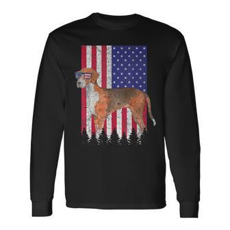 Hamilton Hound Patriotic Dog Usa Pride American Flag Long Sleeve T-Shirt T-Shirt | Mazezy