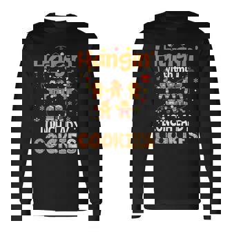 Hangin With My Lunch Lady Cookies Gingerbread Christmas Long Sleeve T-Shirt | Mazezy